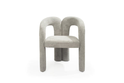 Dark Gray Boucle Partially Open Back Dining Arm Chair HomeRoots