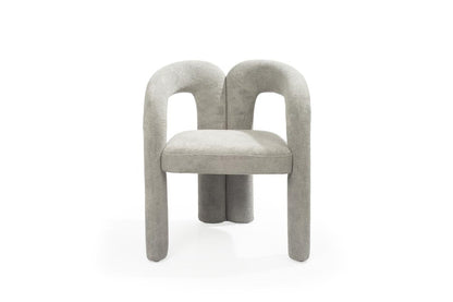 Dark Gray Boucle Partially Open Back Dining Arm Chair HomeRoots