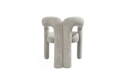 Dark Gray Boucle Partially Open Back Dining Arm Chair HomeRoots