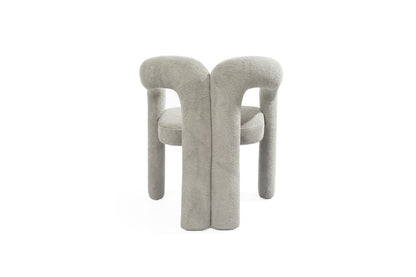 Dark Gray Boucle Partially Open Back Dining Arm Chair HomeRoots