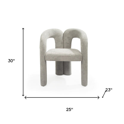 Dark Gray Boucle Partially Open Back Dining Arm Chair HomeRoots