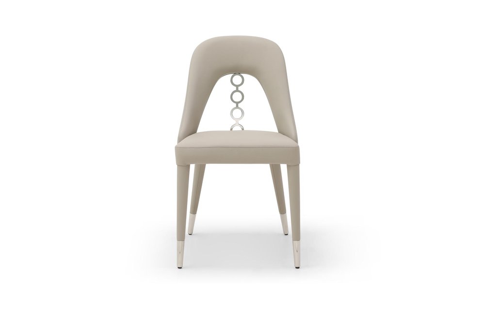Set of Two Gray and Silver Faux Leather and Stainless Steel Dining Side Chairs HomeRoots