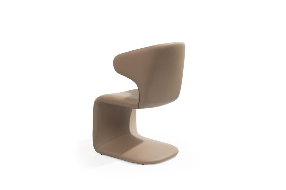 Light Brown Faux Leather Wing Back Dining Side Chair — view 4