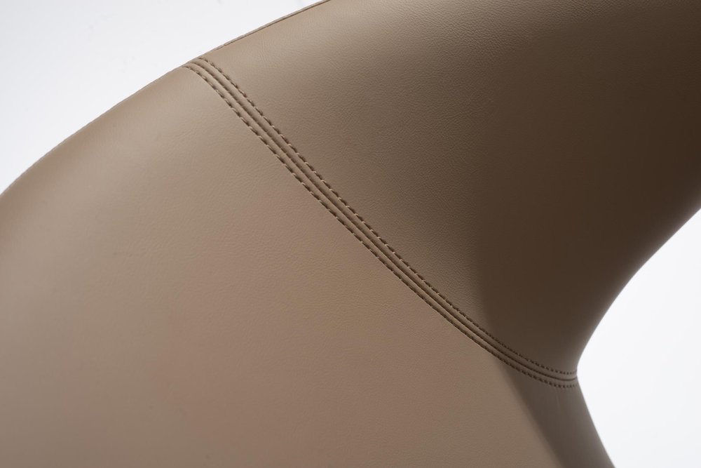 Light Brown Faux Leather Wing Back Dining Side Chair — view 5