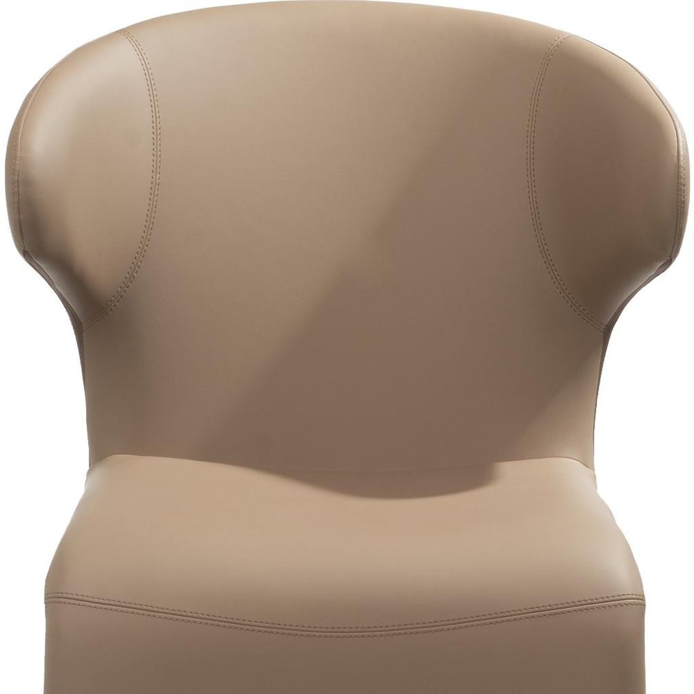 Light Brown Faux Leather Wing Back Dining Side Chair — view 7
