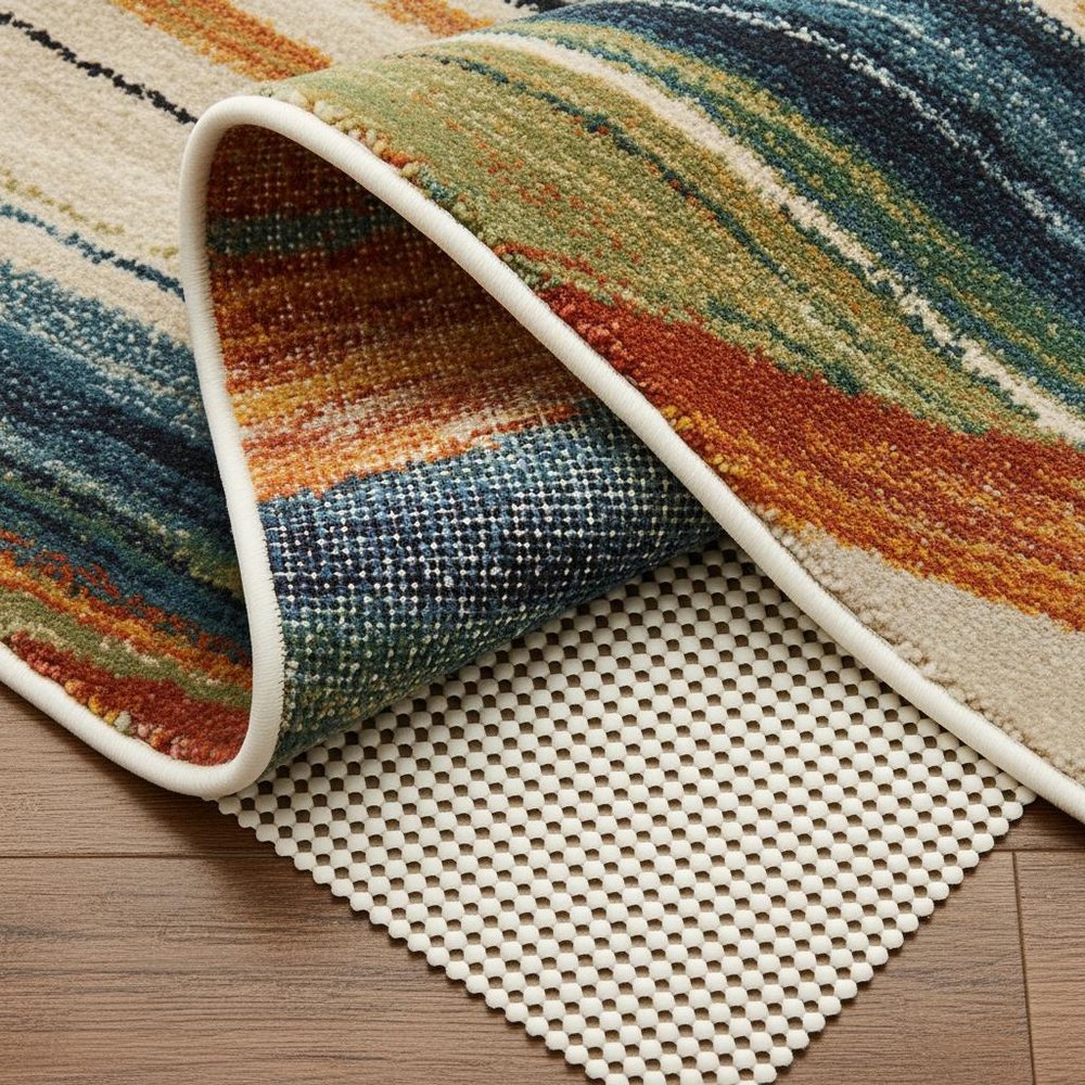 2' x 4' Ivory Waffle Weave Non Slip Rug Pad HomeRoots