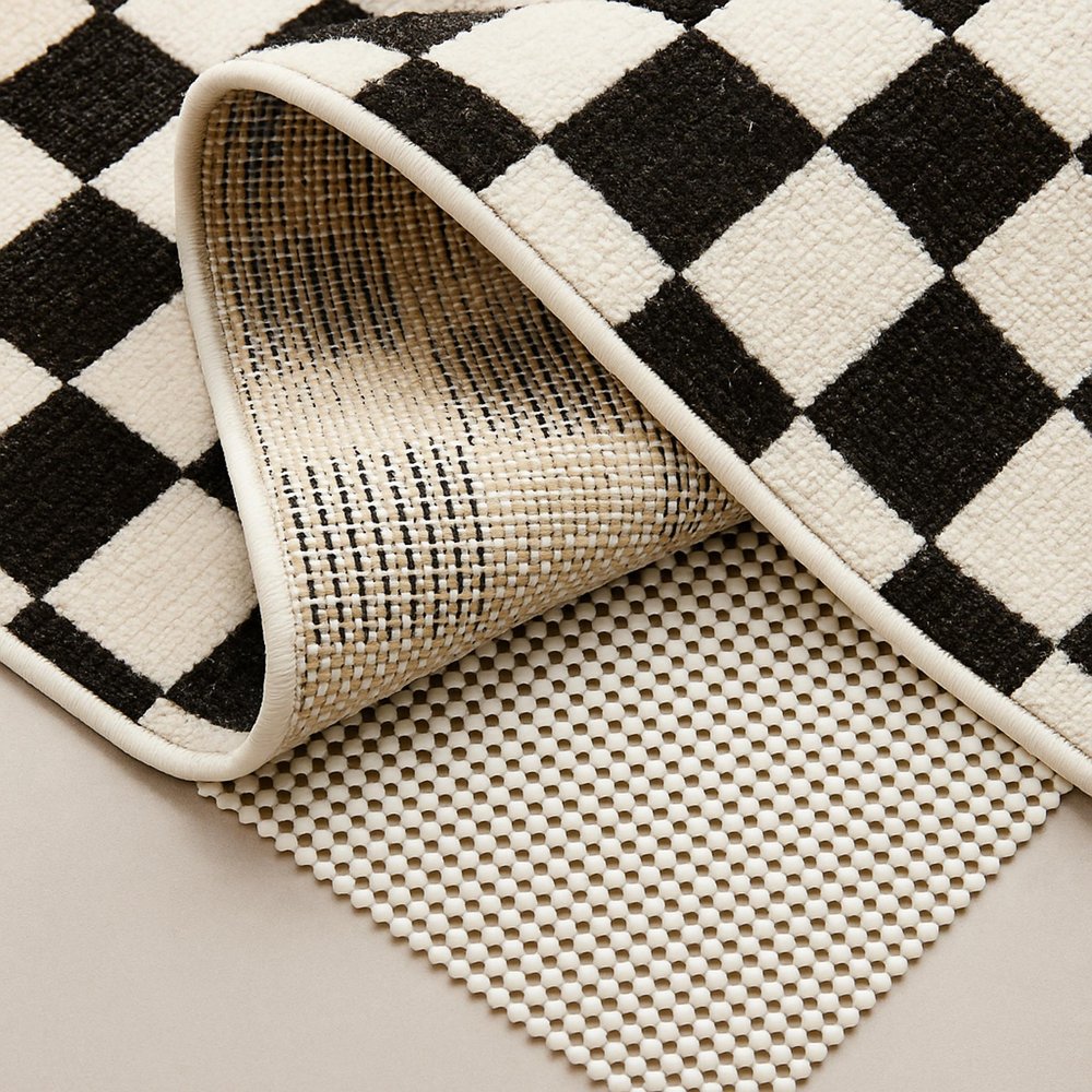 2' x 4' Ivory Waffle Weave Non Slip Rug Pad HomeRoots