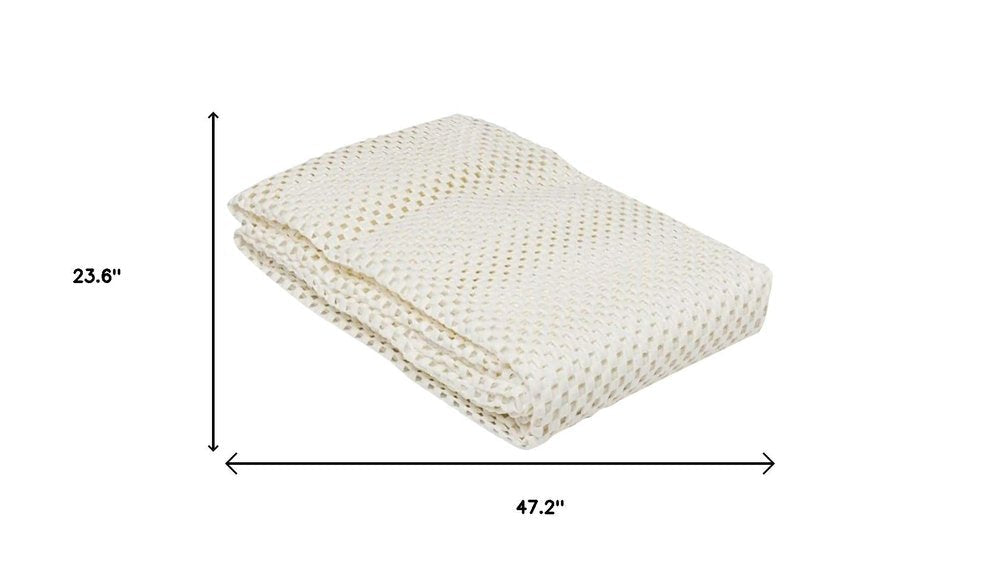 2' x 4' Ivory Waffle Weave Non Slip Rug Pad HomeRoots