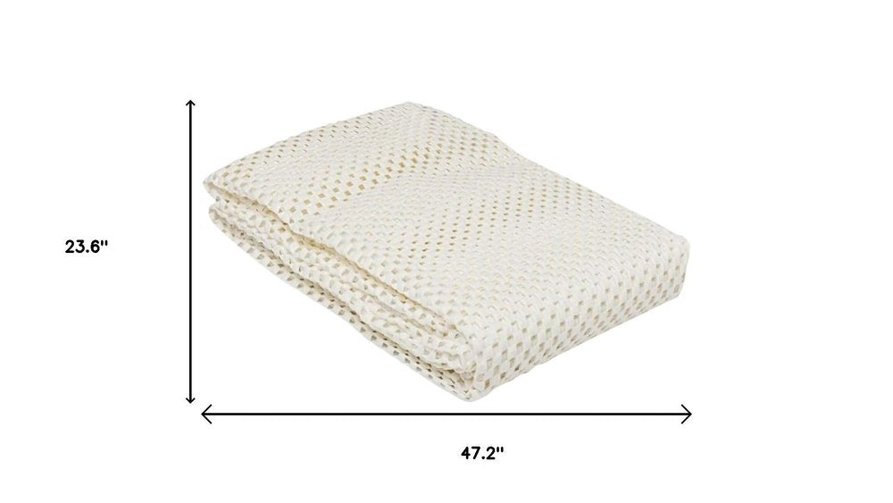 2' x 4' Ivory Waffle Weave Non Slip Rug Pad — view 2