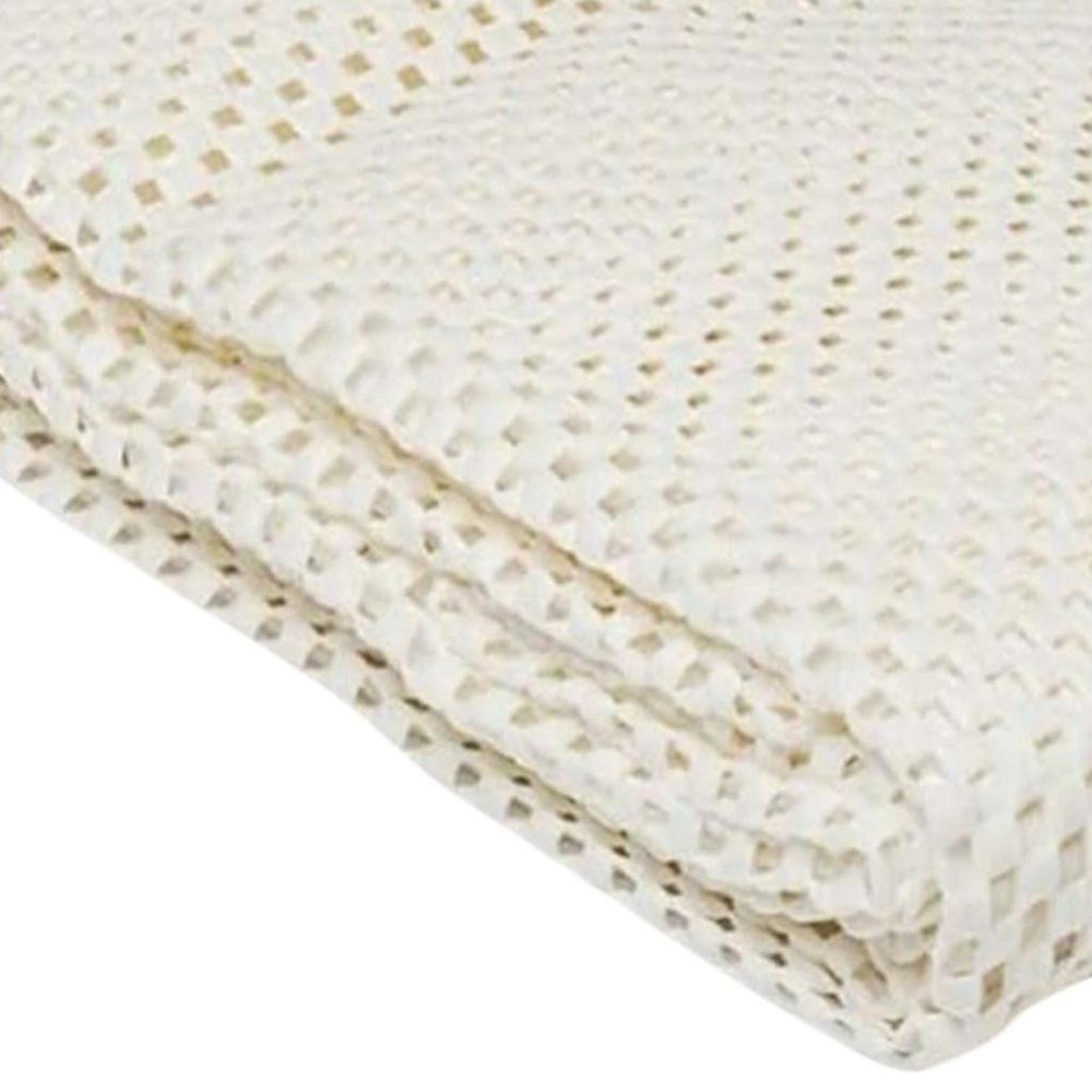 2' x 4' Ivory Waffle Weave Non Slip Rug Pad HomeRoots