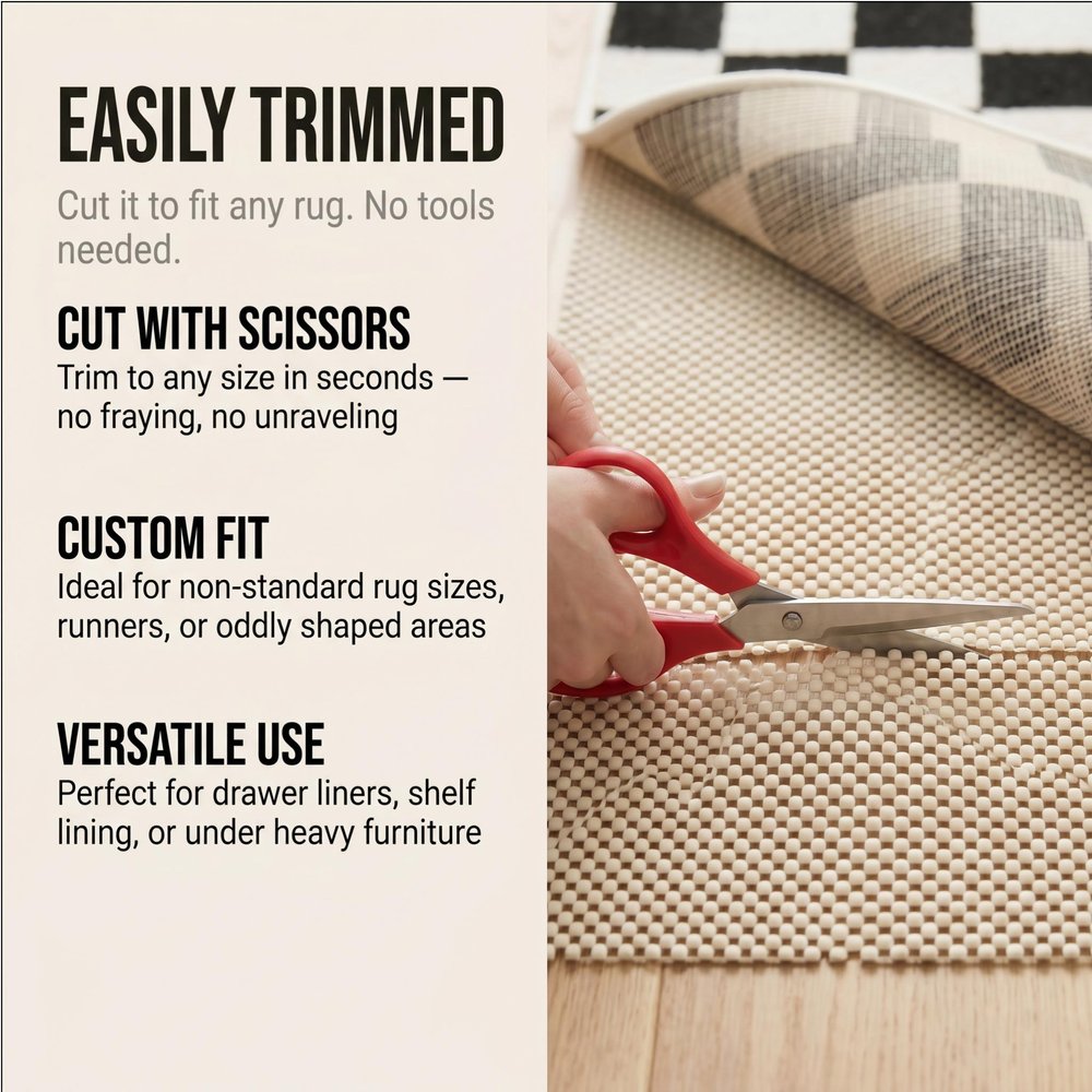 2' x 4' Ivory Waffle Weave Non Slip Rug Pad HomeRoots