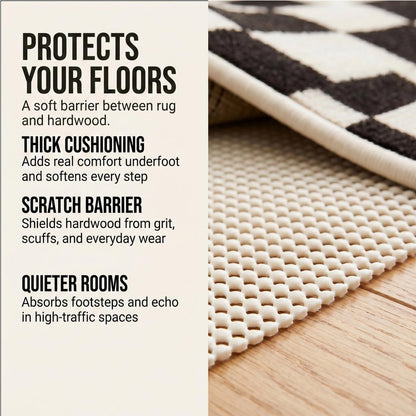 2' x 4' Ivory Waffle Weave Non Slip Rug Pad HomeRoots