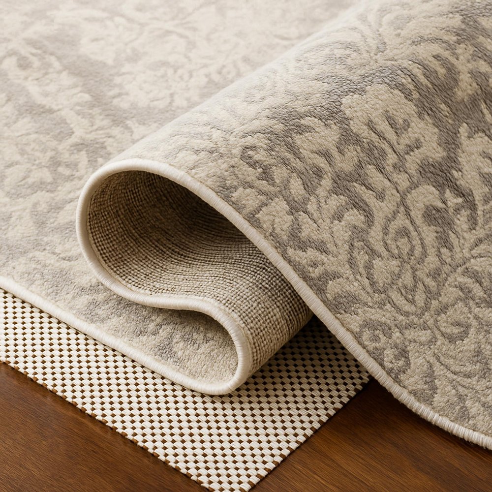 2' x 4' Ivory Waffle Weave Non Slip Rug Pad HomeRoots