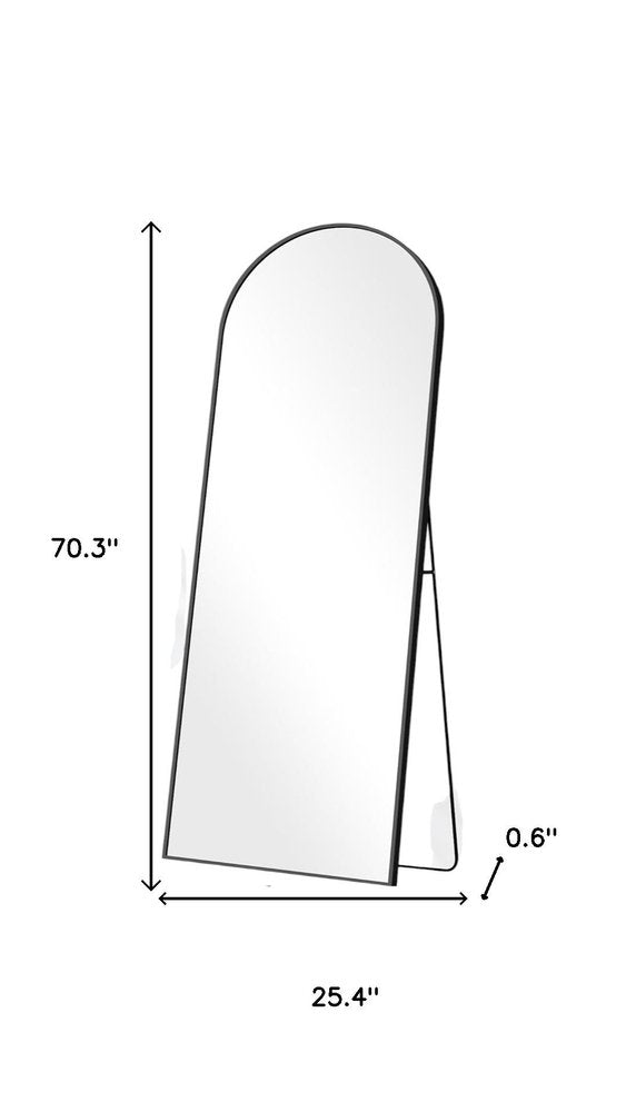 70" Black Metal Arch Wall Mounted Leaning Or Freestanding Framed Full Length Mirror HomeRoots
