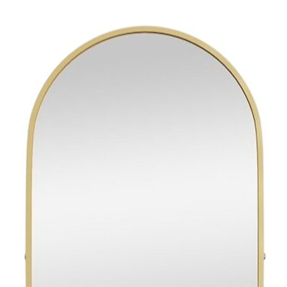 70" Gold Metal Arch Wall Mounted Leaning Or Freestanding Framed Full Length Mirror HomeRoots