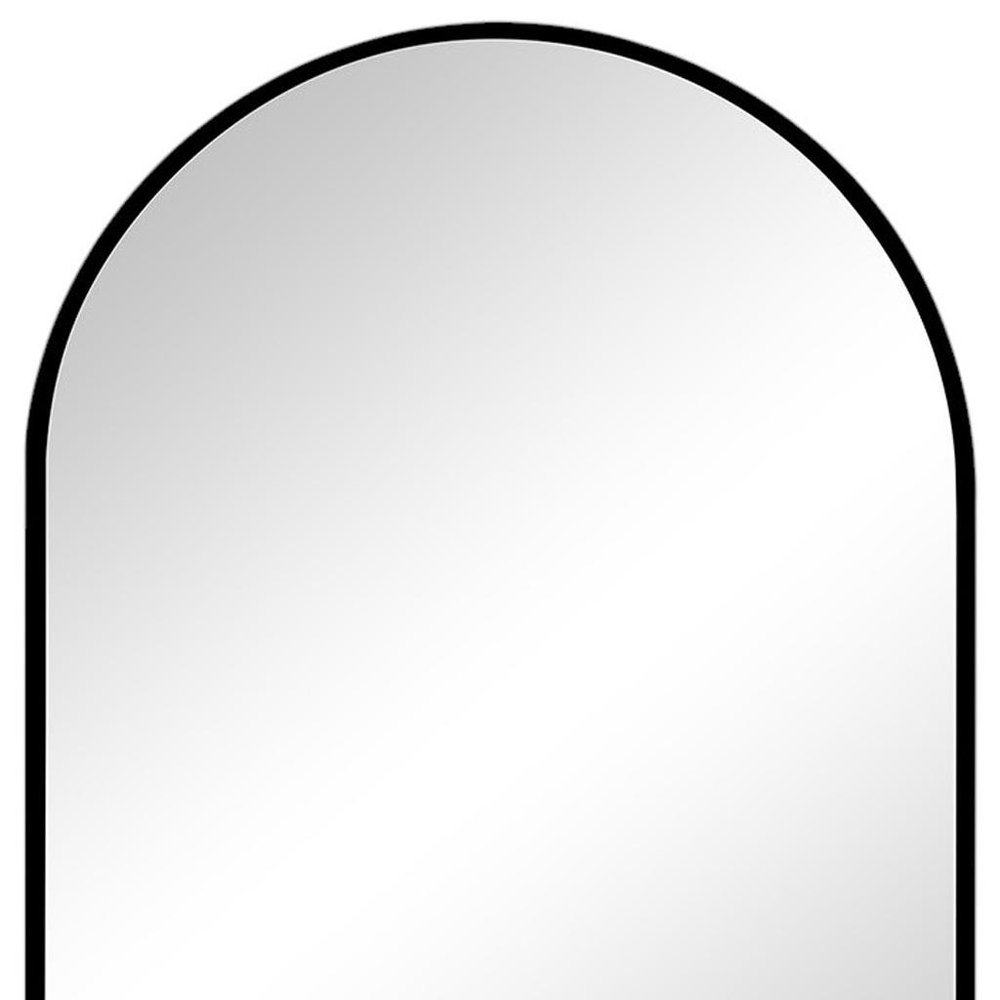 30" Black Metal Arch Framed Accent Mirror HomeRoots