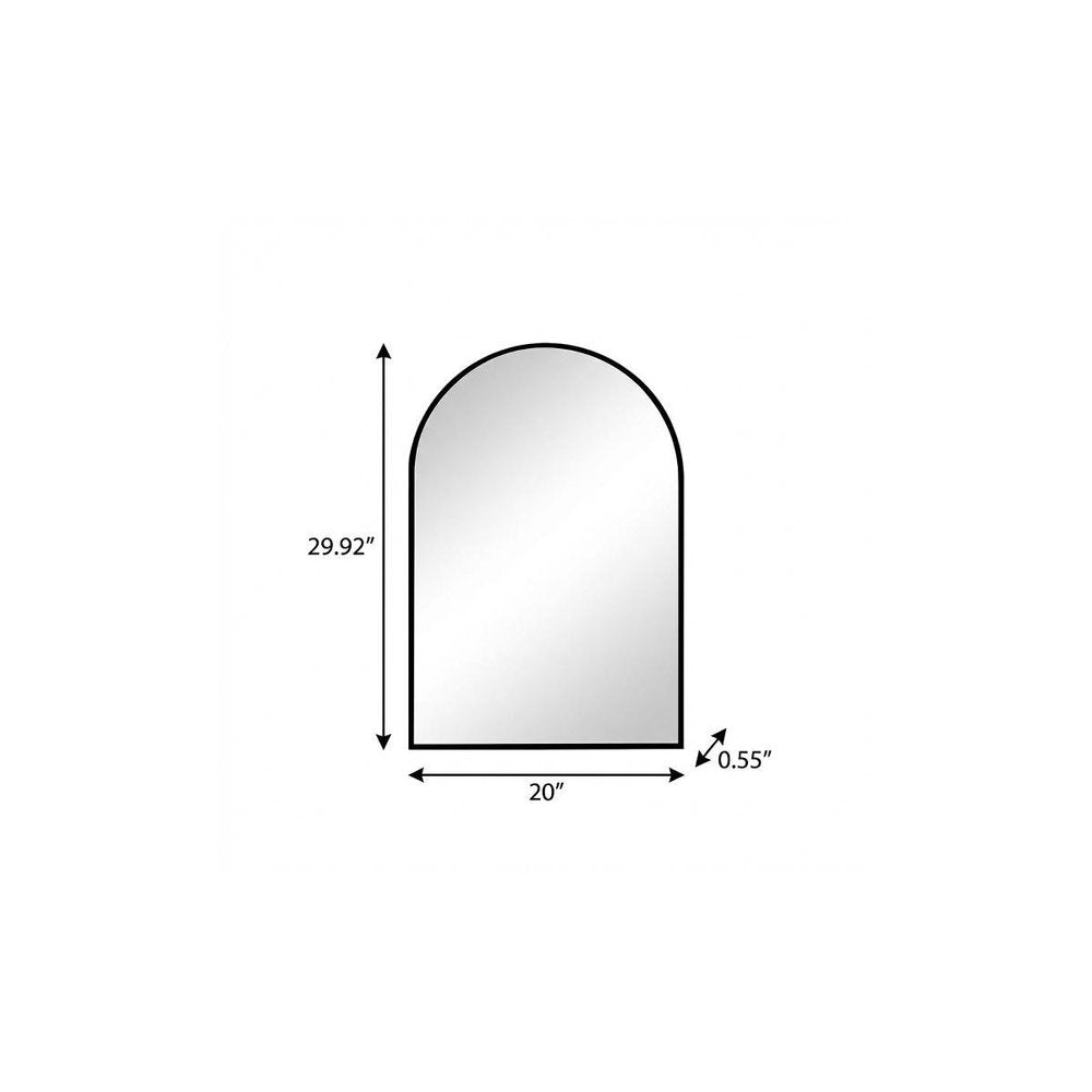 30" Black Metal Arch Framed Accent Mirror HomeRoots