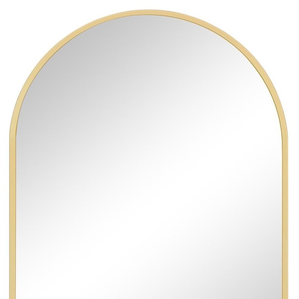 30" Gold Metal Arch Framed Accent Mirror HomeRoots