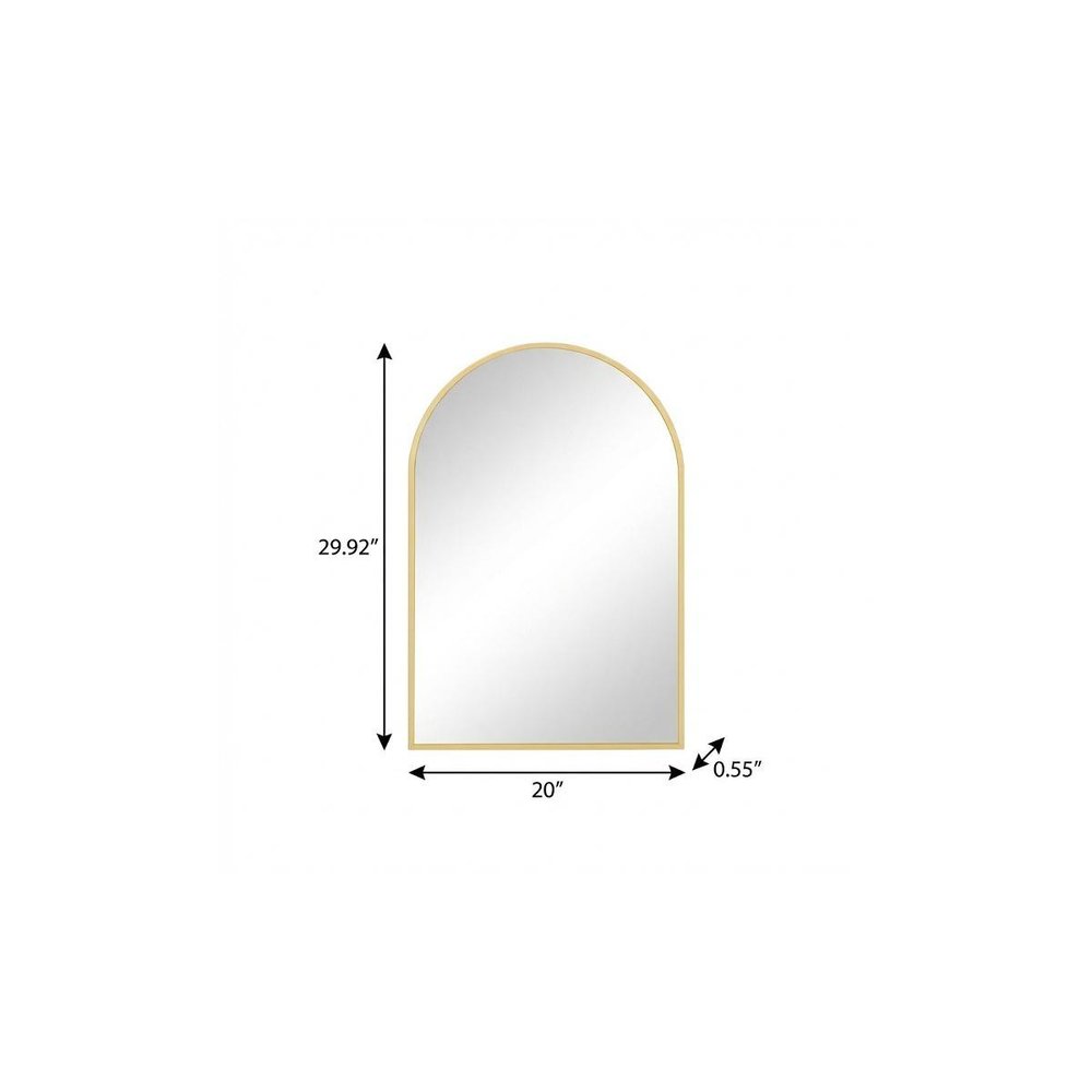 30" Gold Metal Arch Framed Accent Mirror HomeRoots