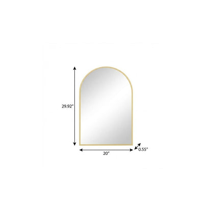 30" Gold Metal Arch Framed Accent Mirror HomeRoots