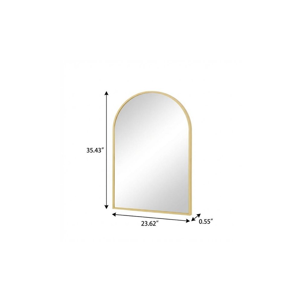 35" Gold Metal Arch Framed Accent Mirror HomeRoots