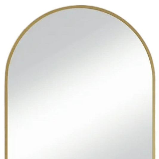 35" Gold Metal Arch Framed Accent Mirror HomeRoots