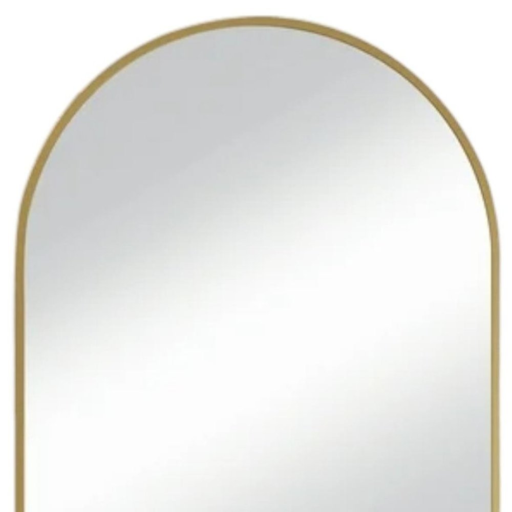 35" Gold Metal Arch Framed Accent Mirror HomeRoots