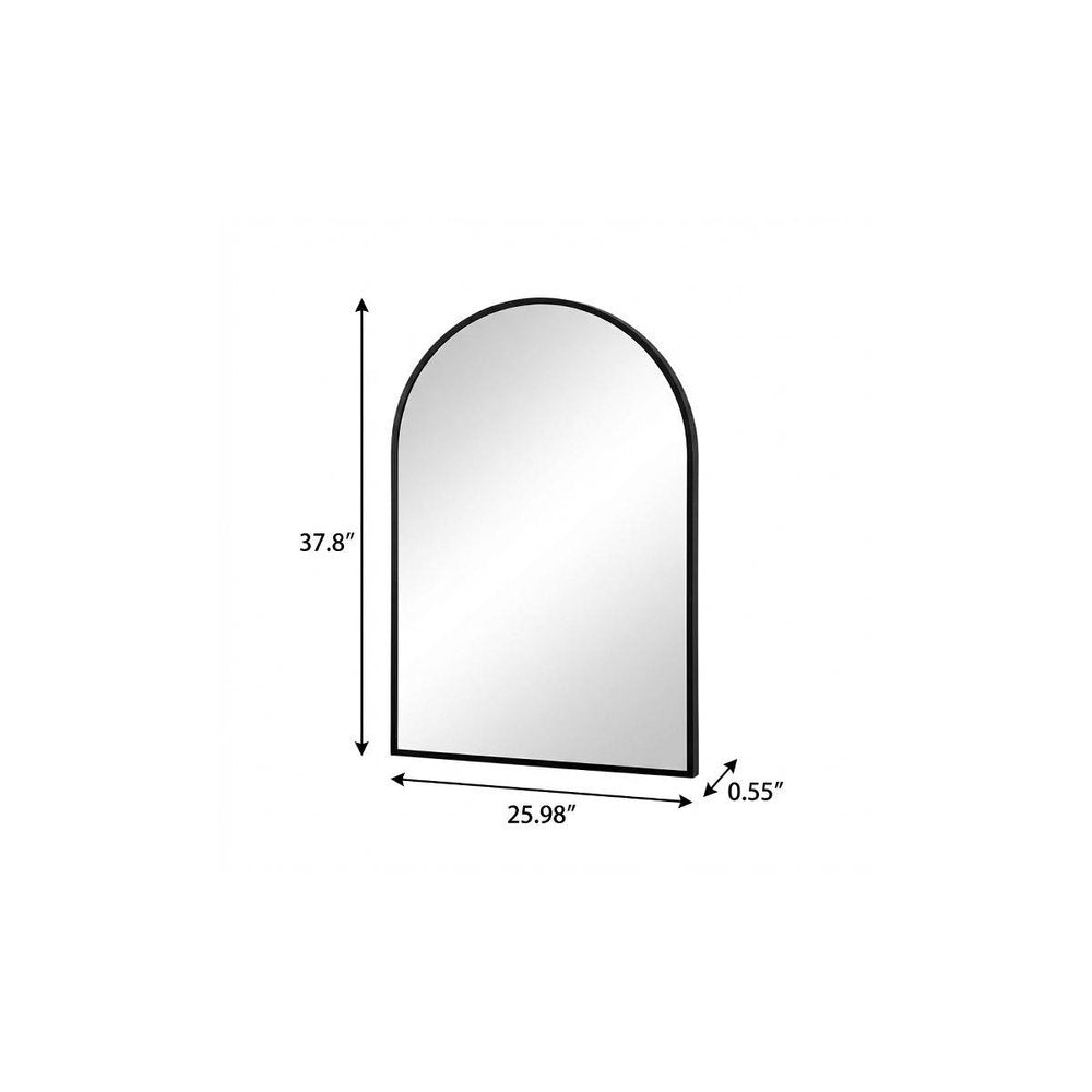 38" Black Metal Arch Framed Accent Mirror — view 4