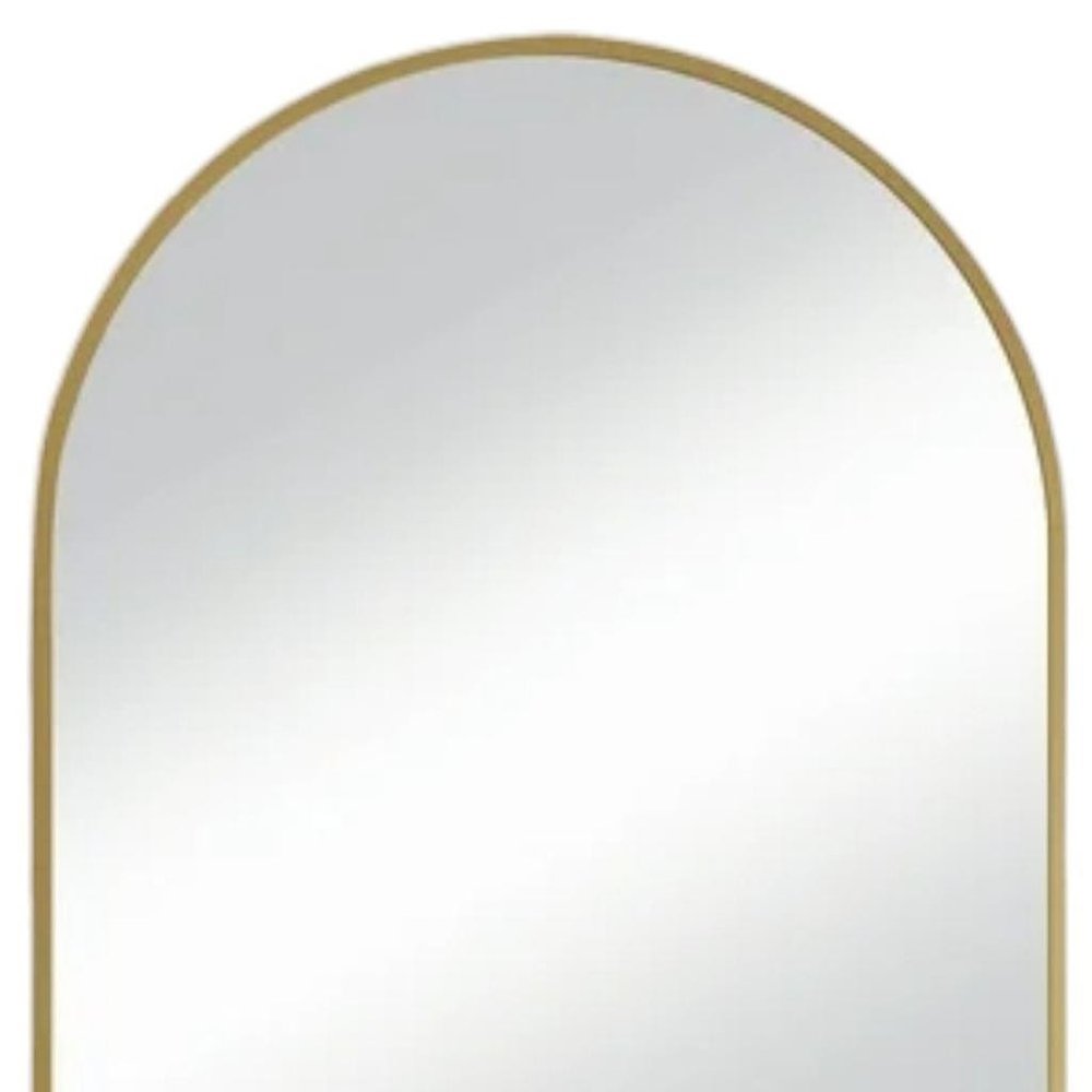 38" Gold Metal Arch Framed Accent Mirror HomeRoots