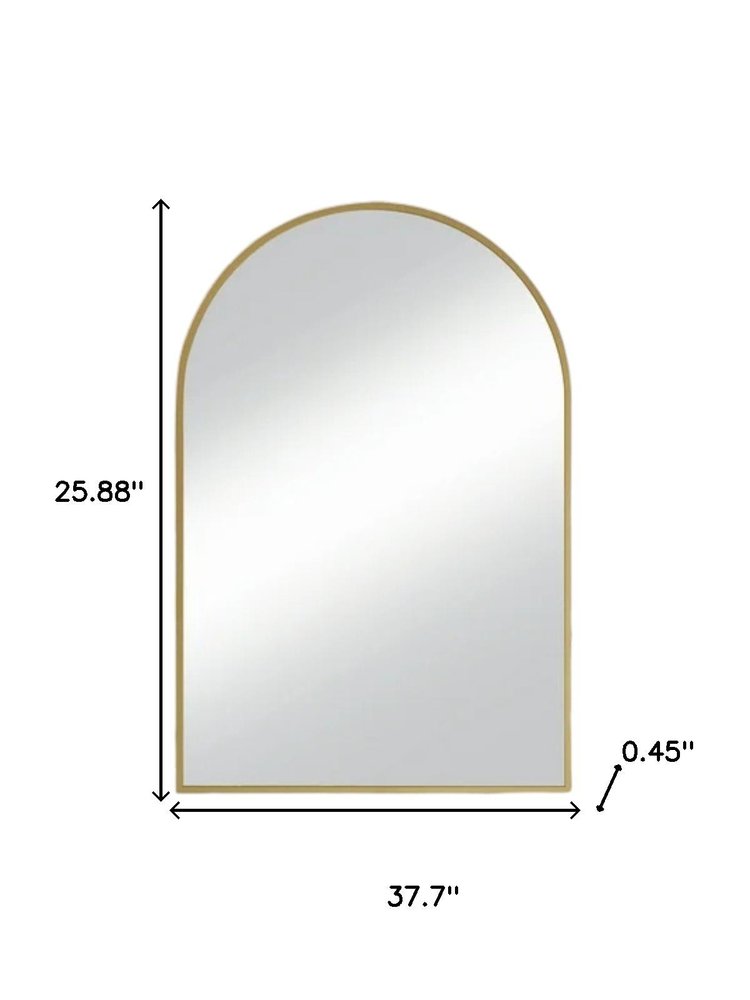 38" Gold Metal Arch Framed Accent Mirror HomeRoots