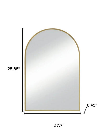 38" Gold Metal Arch Framed Accent Mirror HomeRoots