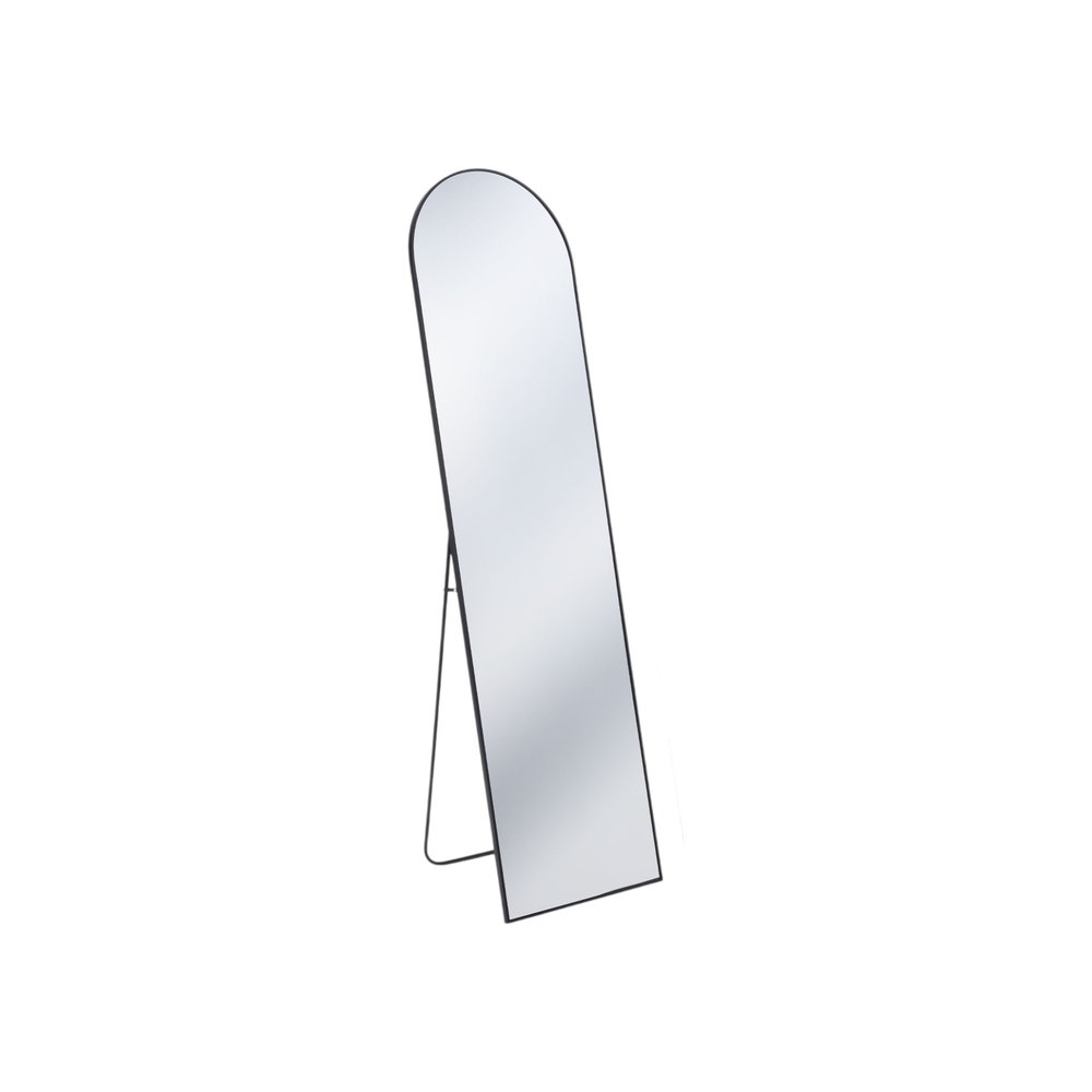 59" Black Metal Arch Wall Mounted Leaning Or Freestanding Framed Full Length Mirror HomeRoots
