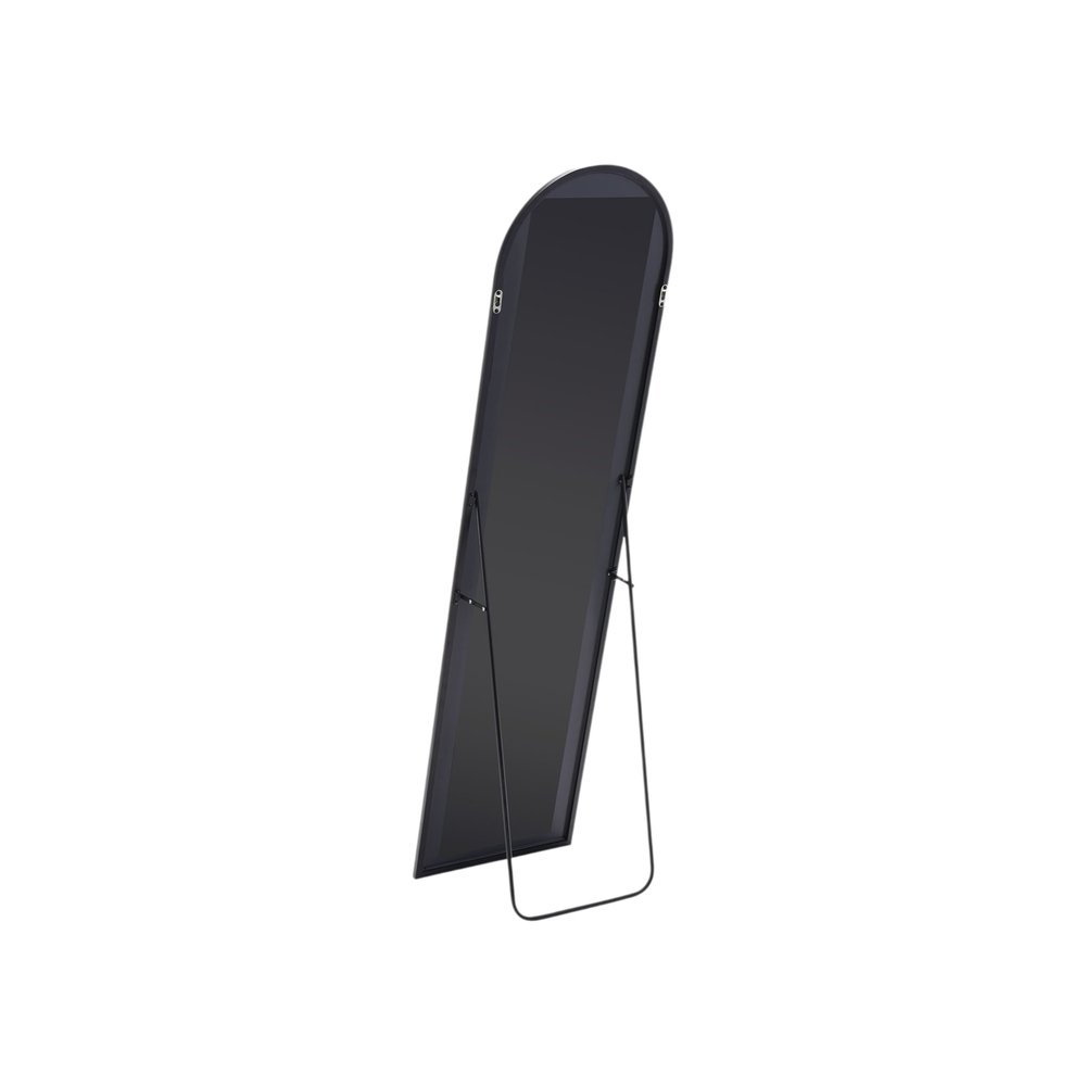 59" Black Metal Arch Wall Mounted Leaning Or Freestanding Framed Full Length Mirror HomeRoots