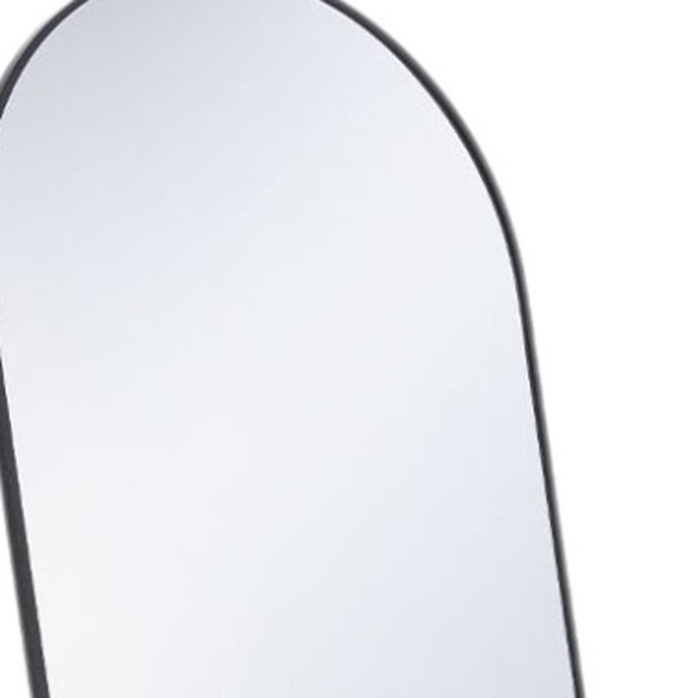 59" Black Metal Arch Wall Mounted Leaning Or Freestanding Framed Full Length Mirror HomeRoots