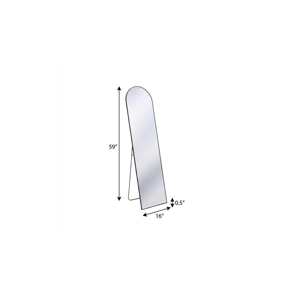 59" Black Metal Arch Wall Mounted Leaning Or Freestanding Framed Full Length Mirror HomeRoots