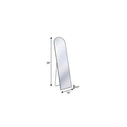 59" Black Metal Arch Wall Mounted Leaning Or Freestanding Framed Full Length Mirror HomeRoots