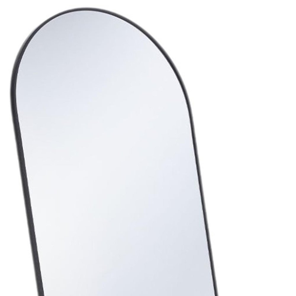 59" Black Metal Arch Wall Mounted Leaning Or Freestanding Framed Full Length Mirror HomeRoots