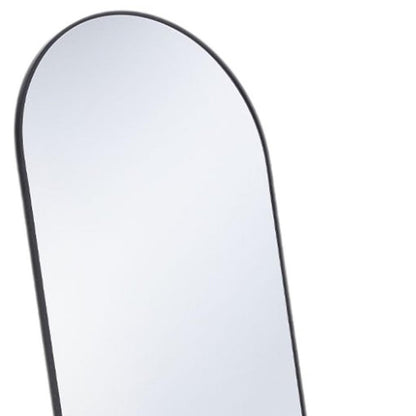 59" Black Metal Arch Wall Mounted Leaning Or Freestanding Framed Full Length Mirror HomeRoots