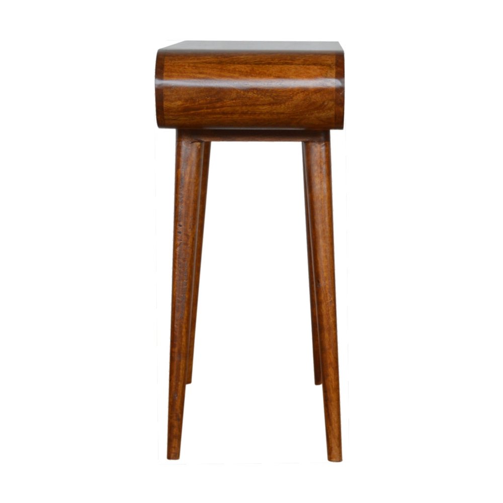 35" Chestnut Solid Wood Console Table With Two Drawers HomeRoots