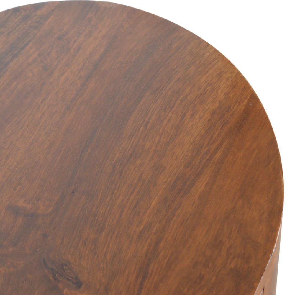 32" Chestnut Solid Wood Oval Console Table With Drawer HomeRoots