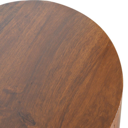 32" Chestnut Solid Wood Oval Console Table With Drawer