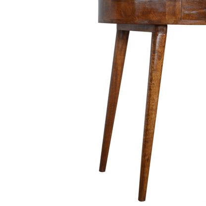 32" Chestnut Solid Wood Oval Console Table With Drawer HomeRoots