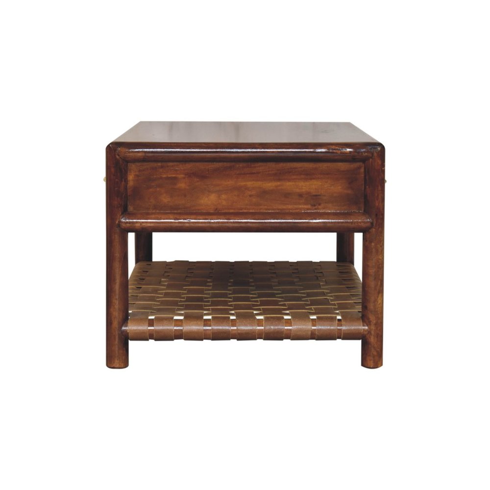 34" Brown Solid Wood Coffee Table With Four Drawers — view 5