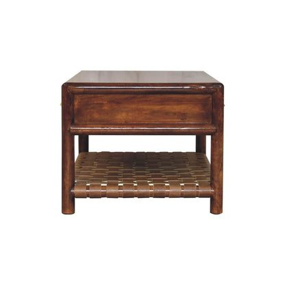 34" Brown Solid Wood Coffee Table With Four Drawers HomeRoots