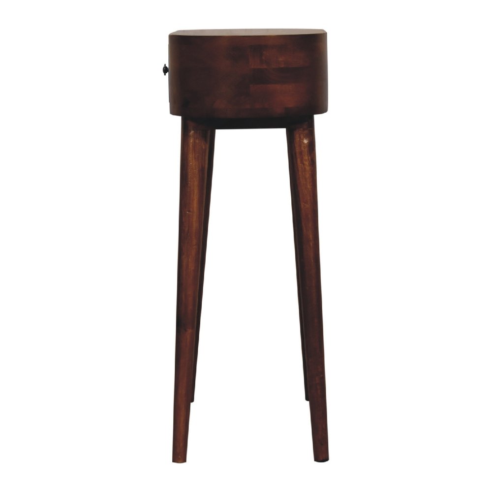 24" Chestnut Solid Wood Oval Console Table With Drawer — view 10