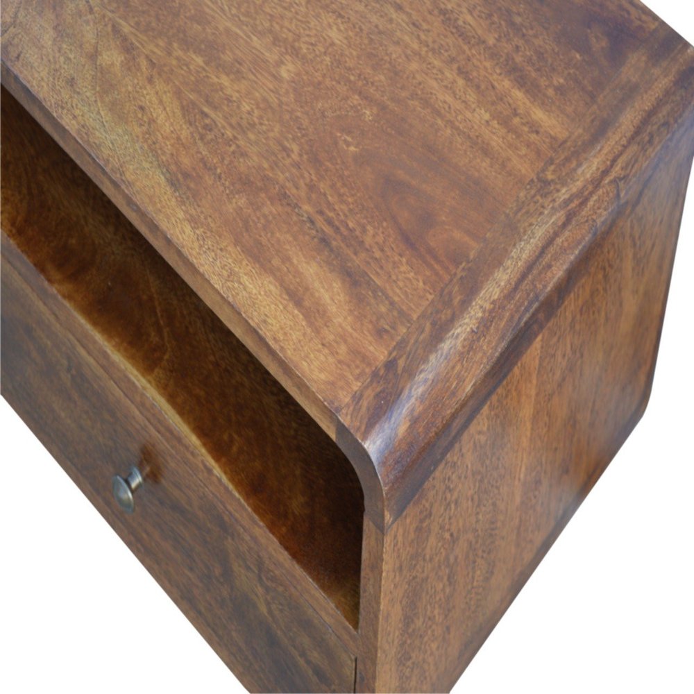 35" Chestnut Solid Wood Enclosed and Open Storage TV Stand HomeRoots