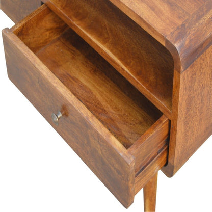 35" Chestnut Solid Wood Enclosed and Open Storage TV Stand HomeRoots
