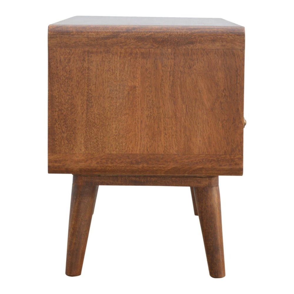 35" Chestnut Solid Wood Enclosed and Open Storage TV Stand HomeRoots