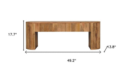 49" Oak Solid Wood Oval Frame Console Table HomeRoots
