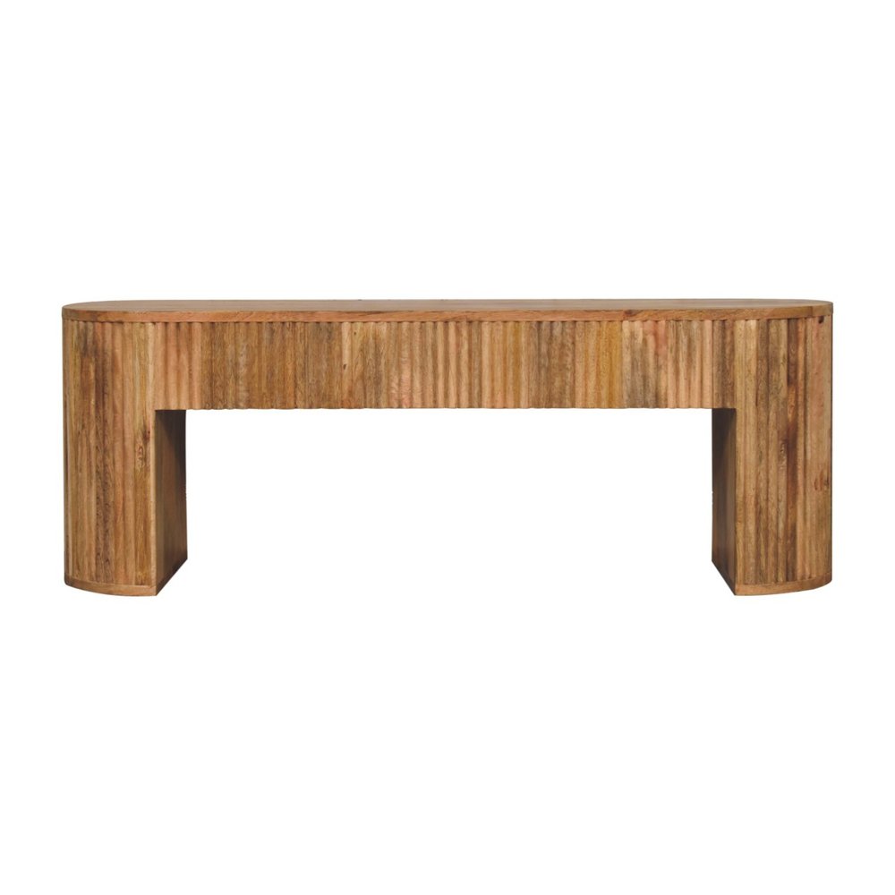 49" Oak Solid Wood Oval Frame Console Table — view 2